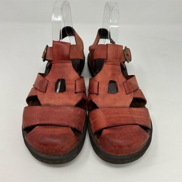 Born Women's Red Leather Slingback Fisherman Sandals Size 10 Summer Casual - Picture 5 of 13